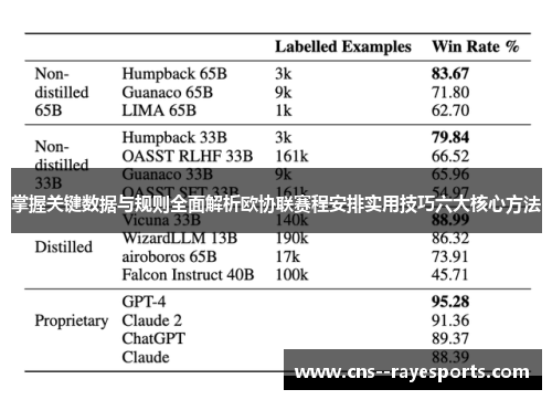 掌握关键数据与规则全面解析欧协联赛程安排实用技巧六大核心方法
